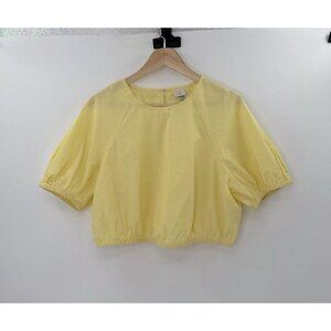 a new day Yellow Short Puff Sleeve Blouse